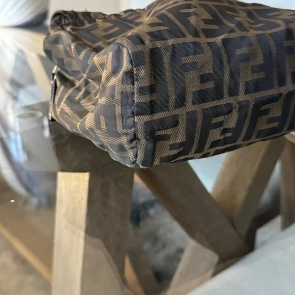 FENDI ZUCCA CANVAS Vintage 1925 Cosmetic Pouch Brown - Picture 7 of 10